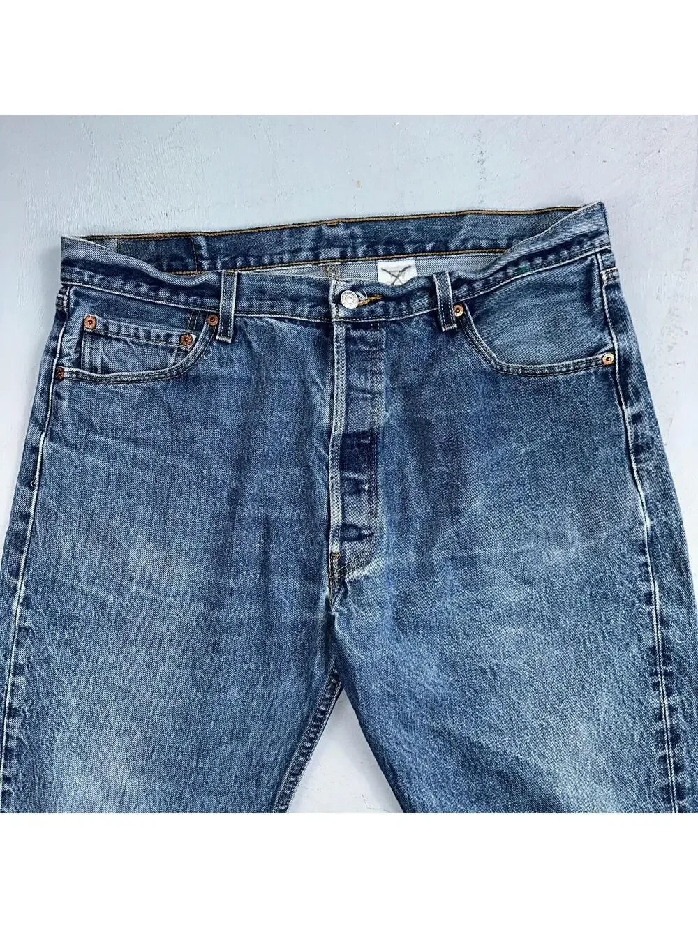Levis 501 Vintage Y2K Mexico Straight Leg Jeans 38x32 90s Med Wash Act 36x28